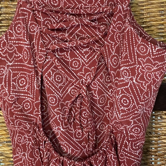 Hollister XS spaghetti strap rust colored with cream design throughout sundress - Picture 8 of 10